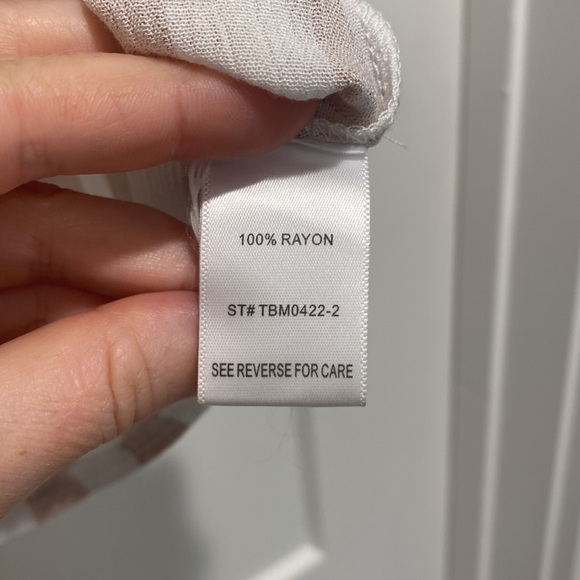 VIXBE Almila Tie Front Top, M, Beige/Light Pink - Picture 4 of 6